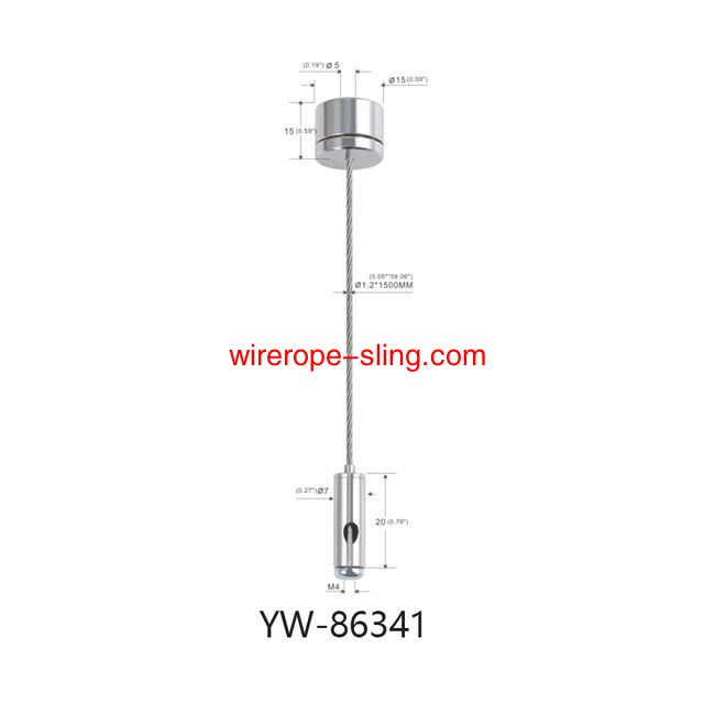 와이어 로프 서 스 펜 션 케이블 세트 실 버 황동 밴드 조절 가능 홀더 YW 86339